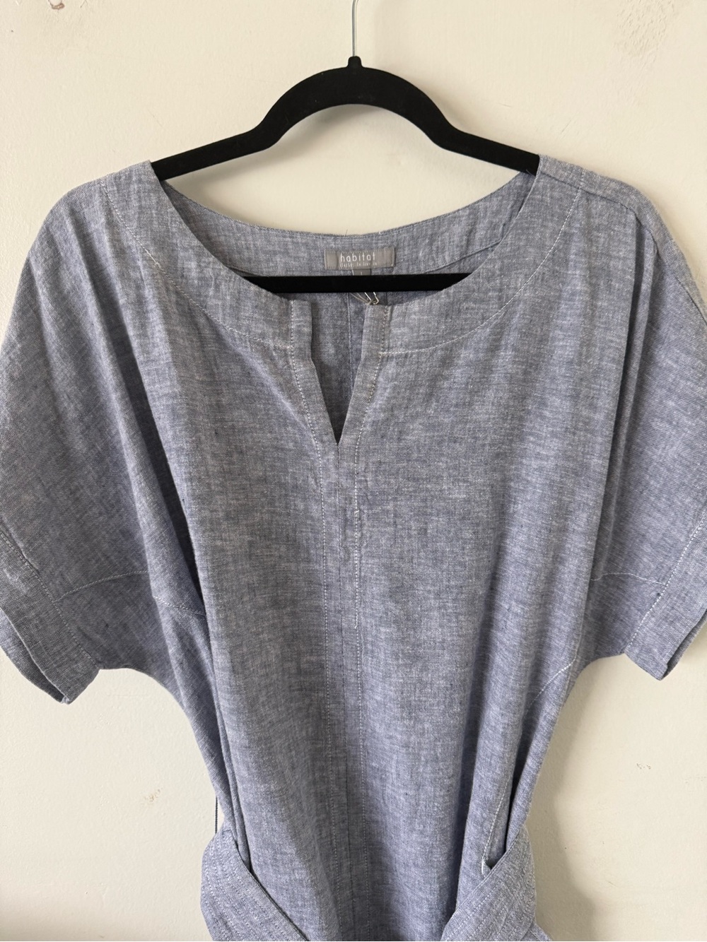 NWT-Habitat Bethany Dress in Indigo Linen, Sz L - Picture 4 of 9